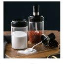 Kit 5 Porta Tempero Condimento de Vidro com Tampa Colher Embutida