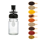 Kit 5 Porta Tempero Condimento de Vidro com Tampa Colher Embutida